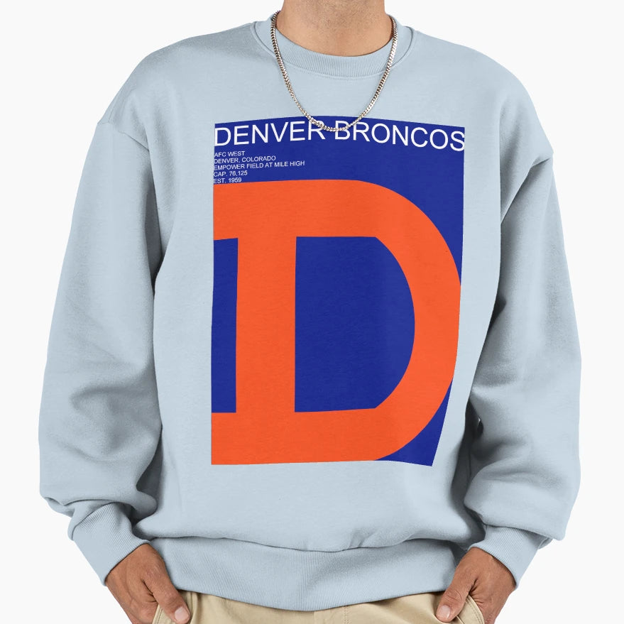 Broncos Geometric Minimal Sweatshirt - Minimalist Print Men Women - T-Shirt, Sweatshirt, Hoodie