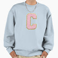 Letter C Preppy Varsity Letter Sweatshirt - Aesthetic Graphic for Adults - T-Shirt, Sweatshirt, Hoodie