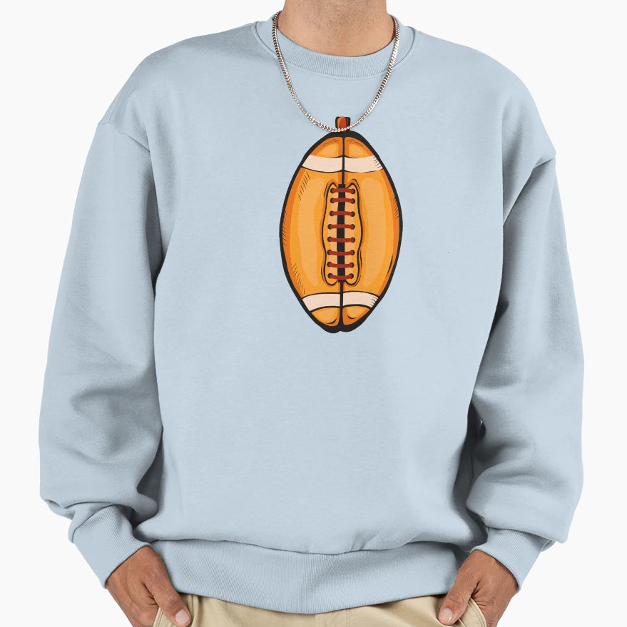 Football Pumpkin Ball Head Sweatshirt - Aesthetic Graphic Men Women - T-Shirt, Sweatshirt, Hoodie