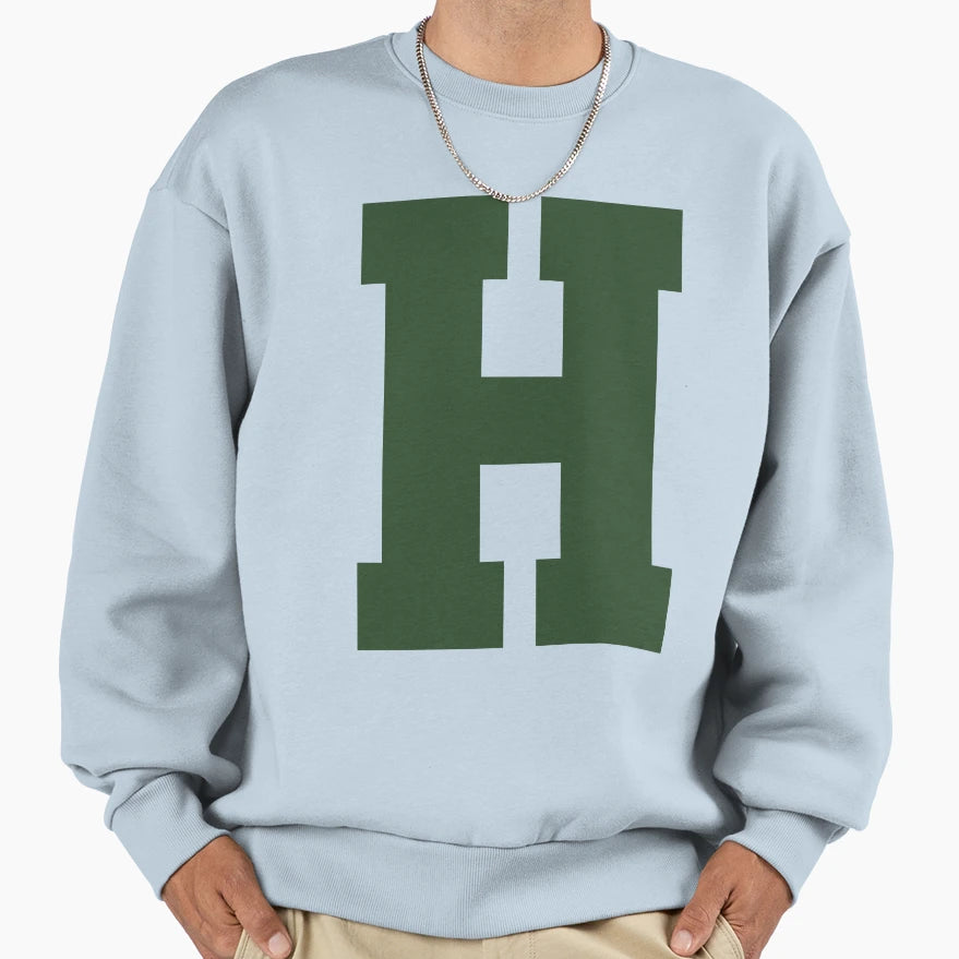 Alphabet Green H Sports Letter H Sweatshirt - Novelty Apparel Unisex - T-Shirt, Sweatshirt, Hoodie