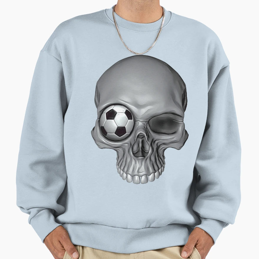Soccer Skull Sweatshirt - Minimalist Print Unisex - T-Shirt, Sweatshirt, Hoodie