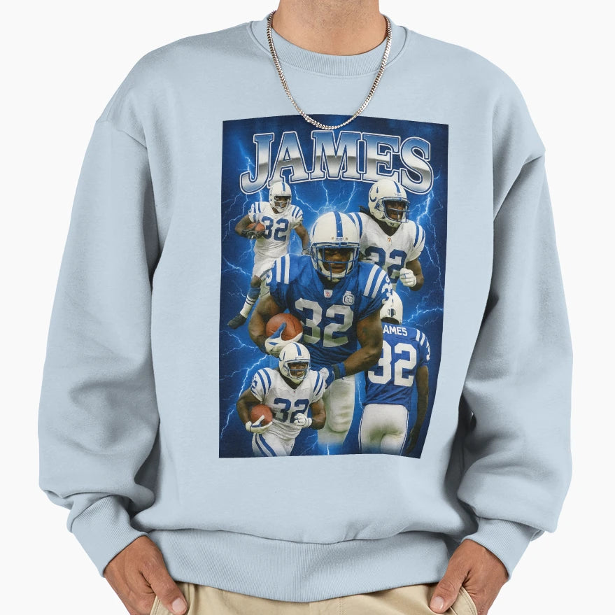 Edgerrin James Indianapolis Sweatshirt - Casual Everyday Wear Unisex - T-Shirt, Sweatshirt, Hoodie