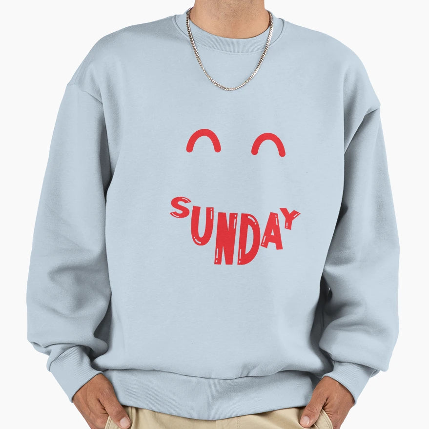 Happy Sunday Sweatshirt - Minimalist Print for Adults - T-Shirt, Sweatshirt, Hoodie