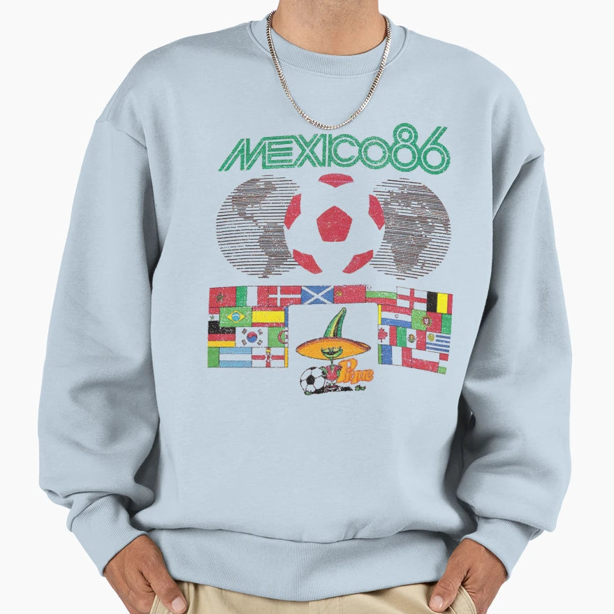 Mexico 86 World Cup Sweatshirt - Fun Novelty Design for Adults - T-Shirt, Sweatshirt, Hoodie