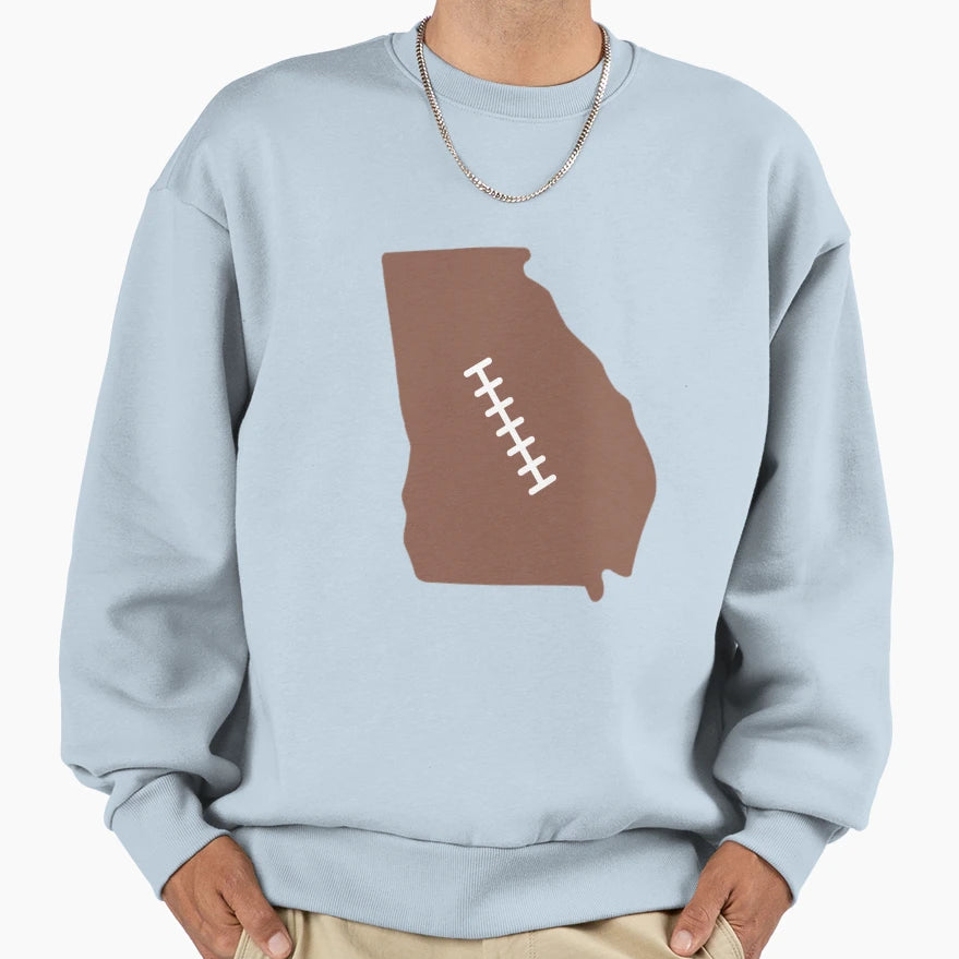 Georgia State Outline Football Stitch Sweatshirt - Graphic Print for Adults - T-Shirt, Sweatshirt, Hoodie