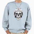 White And Black Skull Helmet Sweatshirt - Trendy Graphic for Adults - T-Shirt, Sweatshirt, Hoodie