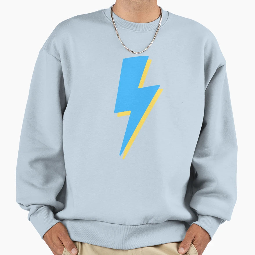 Blue And Yellow Lightning Bolt Sweatshirt - Novelty Apparel Men Women - T-Shirt, Sweatshirt, Hoodie