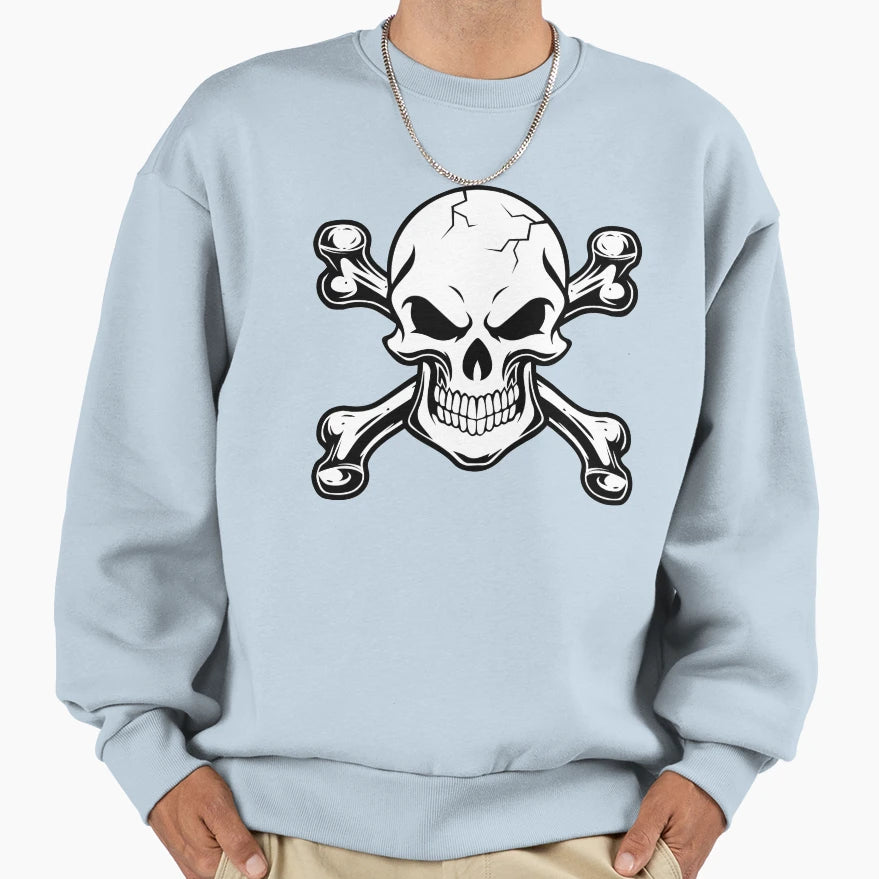 Skull Crossed Bones Sweatshirt - Trendy Graphic Unisex - T-Shirt, Sweatshirt, Hoodie
