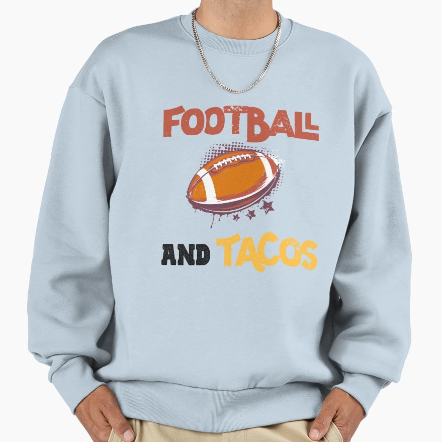 Football And Tacos Best Seller Sweatshirt - Minimalist Print Unisex - T-Shirt, Sweatshirt, Hoodie