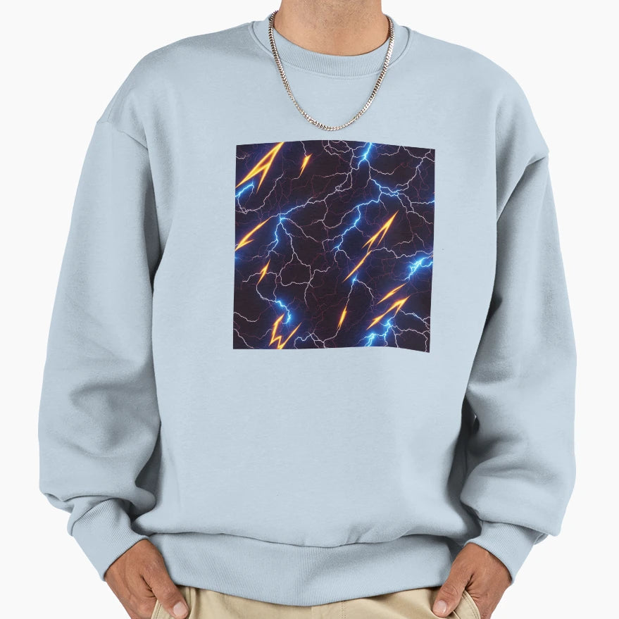 Electricity Lightning Bolts Sweatshirt - Custom Art Print for Adults - T-Shirt, Sweatshirt, Hoodie