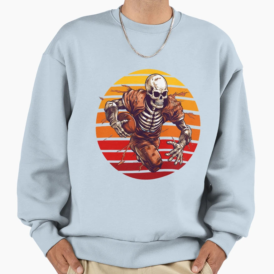Skeleton Football Player Skeleton Sweatshirt - Aesthetic Graphic Men Women - T-Shirt, Sweatshirt, Hoodie