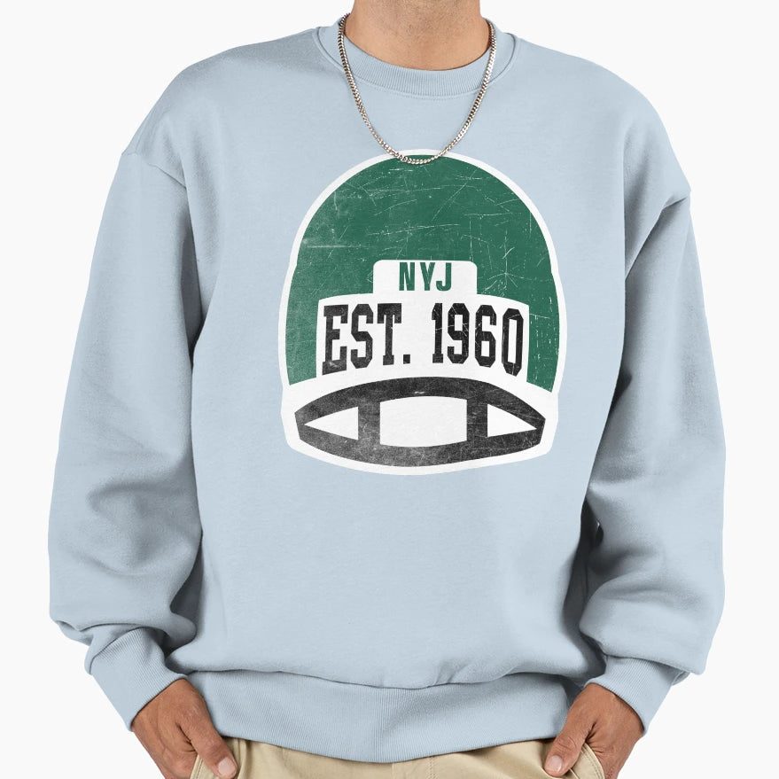 New York Throwback Football Helmet Sweatshirt - Novelty Apparel Men Women - T-Shirt, Sweatshirt, Hoodie