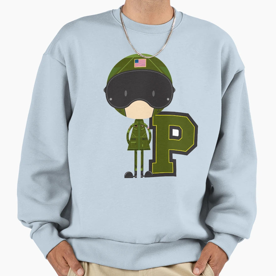 P Is Pilot Illustration Sweatshirt - Unique Graphic Unisex - T-Shirt, Sweatshirt, Hoodie