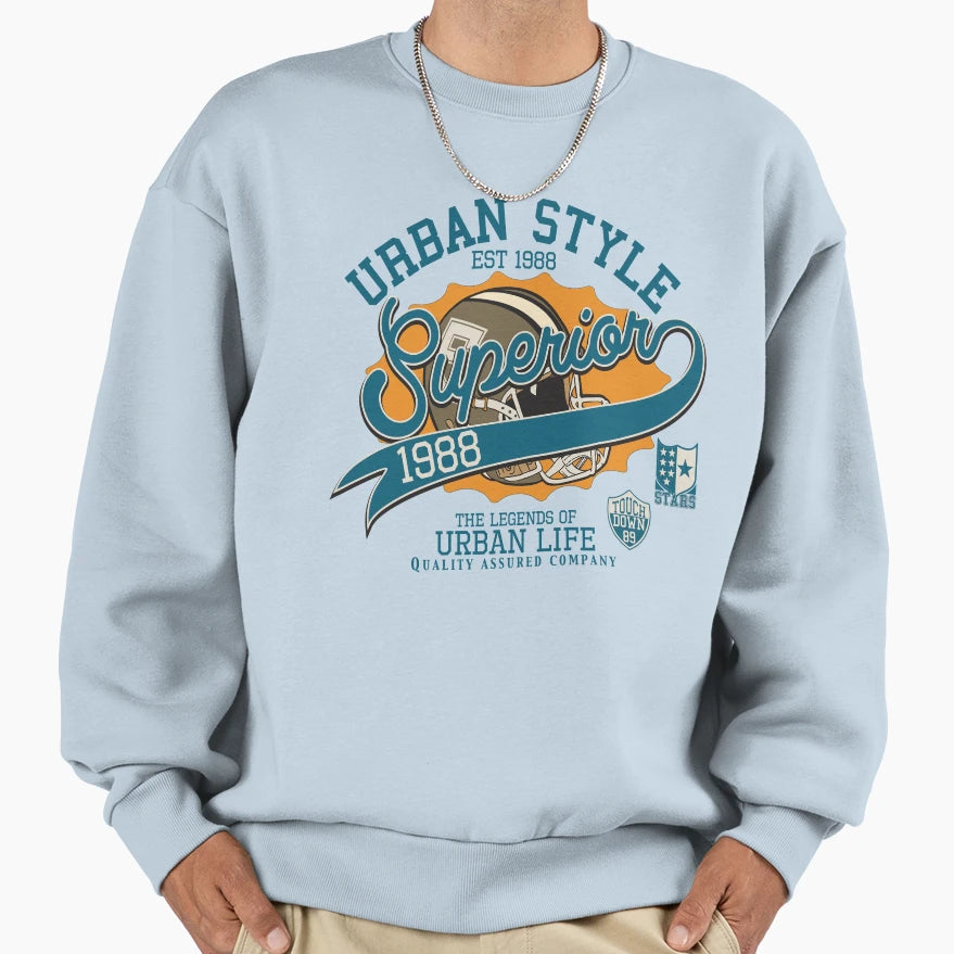 Football Helmet Urban Est 1988 Sweatshirt - Casual Everyday Wear for Adults - T-Shirt, Sweatshirt, Hoodie