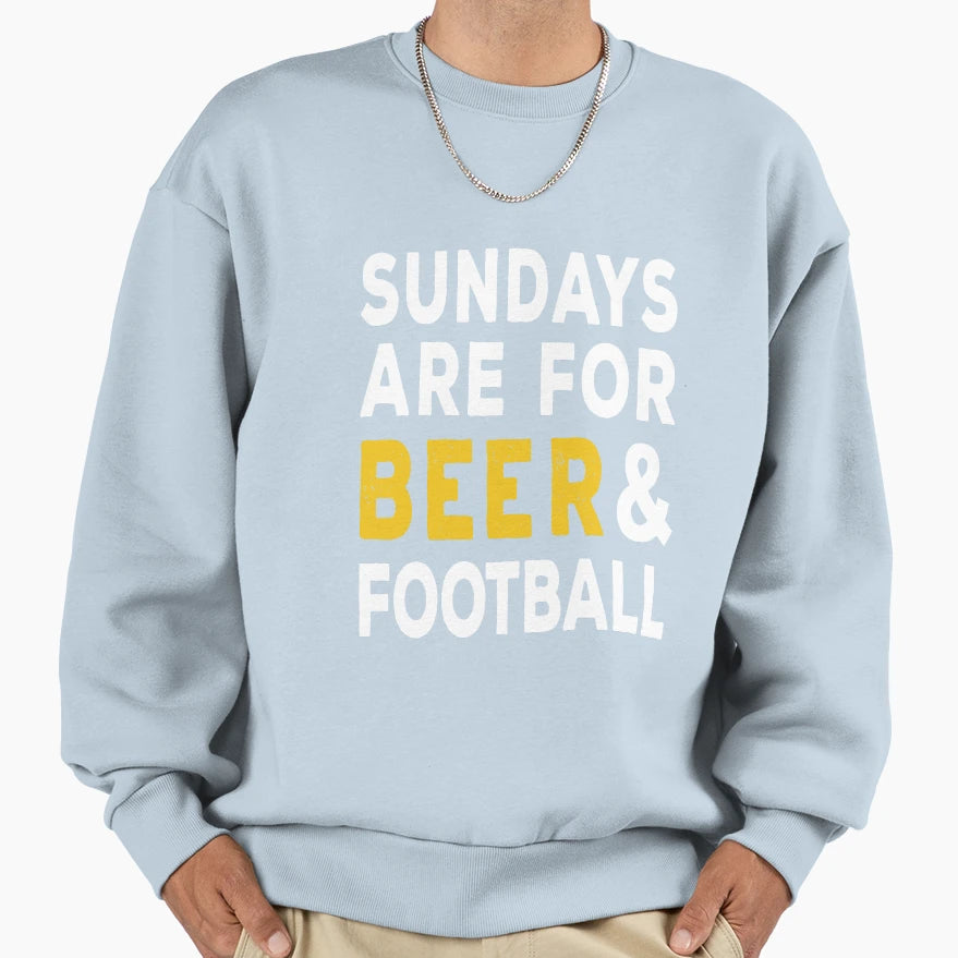 Sundays Are Beer And Football Sweatshirt - Trendy Graphic Unisex - T-Shirt, Sweatshirt, Hoodie