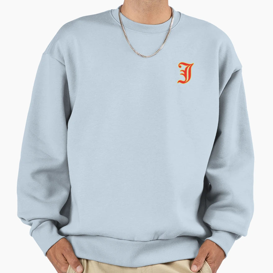 Letter J Old English Font Sweatshirt - Trendy Graphic Men Women - T-Shirt, Sweatshirt, Hoodie