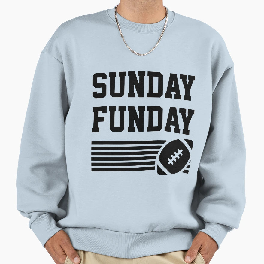 Sunday Funday Football Gift Sports Sweatshirt - Aesthetic Graphic Men Women - T-Shirt, Sweatshirt, Hoodie