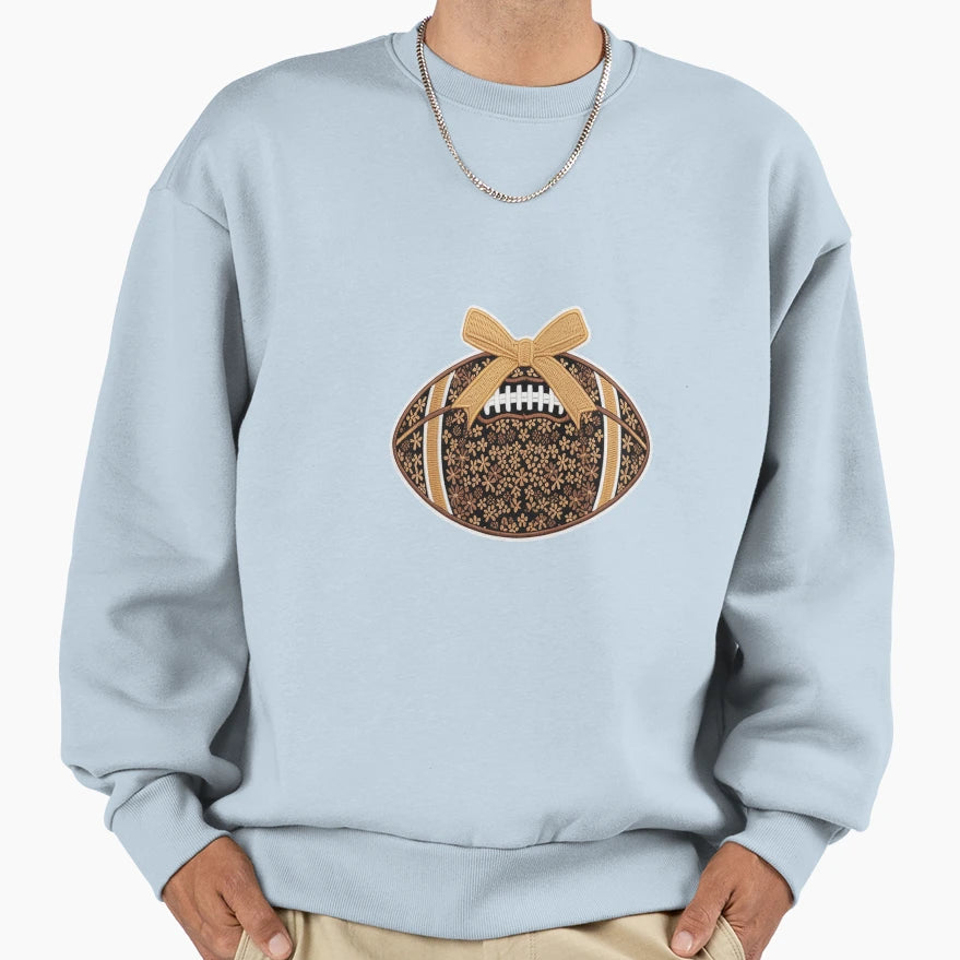Floral Football Coquette Bow Sweatshirt - Casual Everyday Wear for Adults - T-Shirt, Sweatshirt, Hoodie