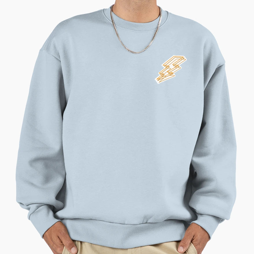 Orange Lightning Bolt Sweatshirt - Unique Graphic for Adults - T-Shirt, Sweatshirt, Hoodie