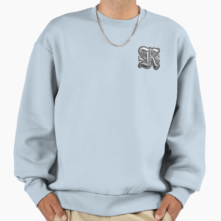 Initial K Old Fashioned Text Sweatshirt - Graphic Print Unisex - T-Shirt, Sweatshirt, Hoodie