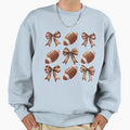 Football And Bows Girly Sports Sweatshirt - Casual Everyday Wear Men Women - T-Shirt, Sweatshirt, Hoodie
