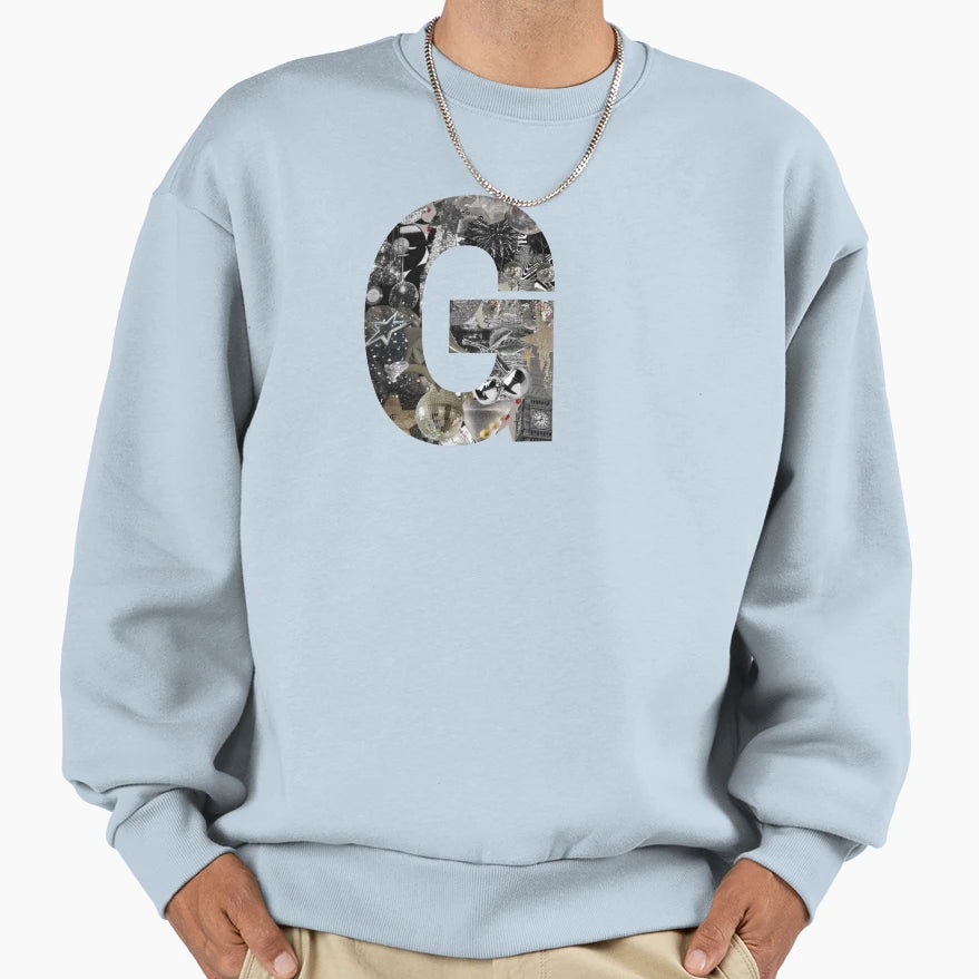 G Silver Star Collage Preppy Sweatshirt - Graphic Print Men Women - T-Shirt, Sweatshirt, Hoodie