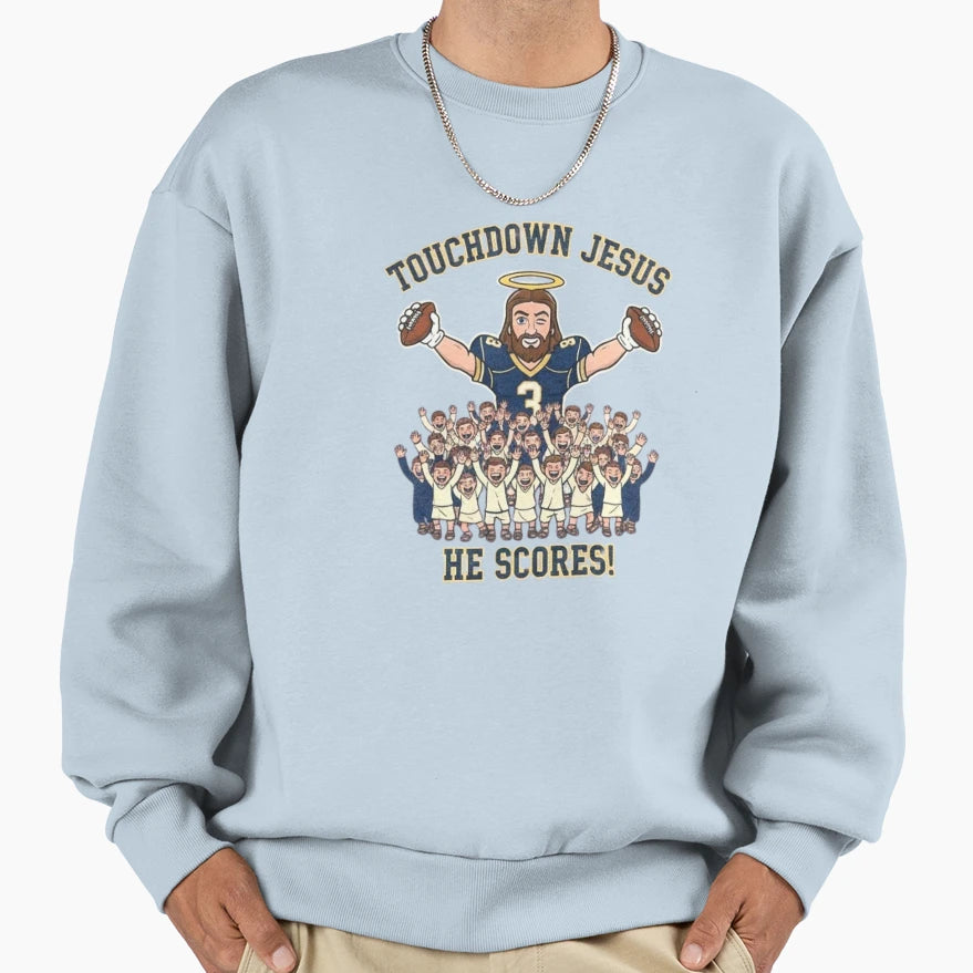 Touchdown Jesus Jesus As Goal Keeper Sweatshirt - Minimalist Print Unisex - T-Shirt, Sweatshirt, Hoodie
