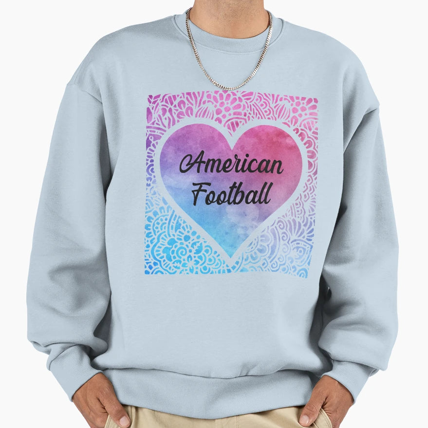 American Football Watercolor Mandal T-Shirt - Trendy Graphic Unisex - T-Shirt, Sweatshirt, Hoodie
