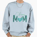 Cheer Mom Leopard Messy Bun Cheerleader Sweatshirt - Graphic Print Unisex - T-Shirt, Sweatshirt, Hoodie