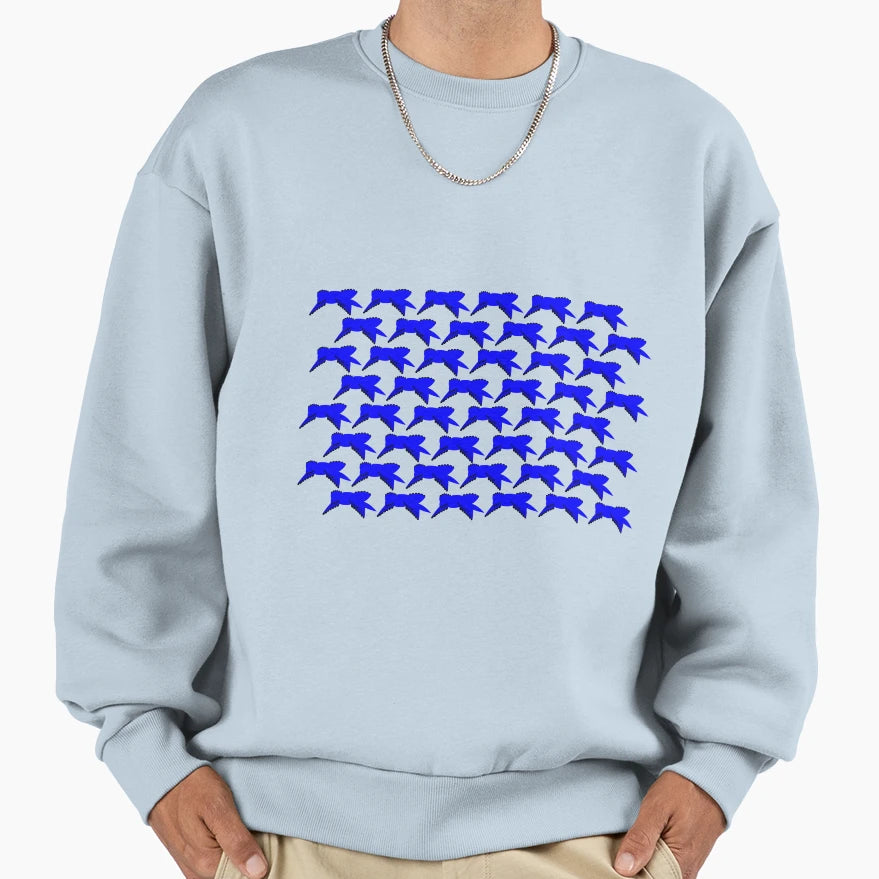 Blue Ribbon Repeating Sweatshirt - Casual Everyday Wear for Adults - T-Shirt, Sweatshirt, Hoodie