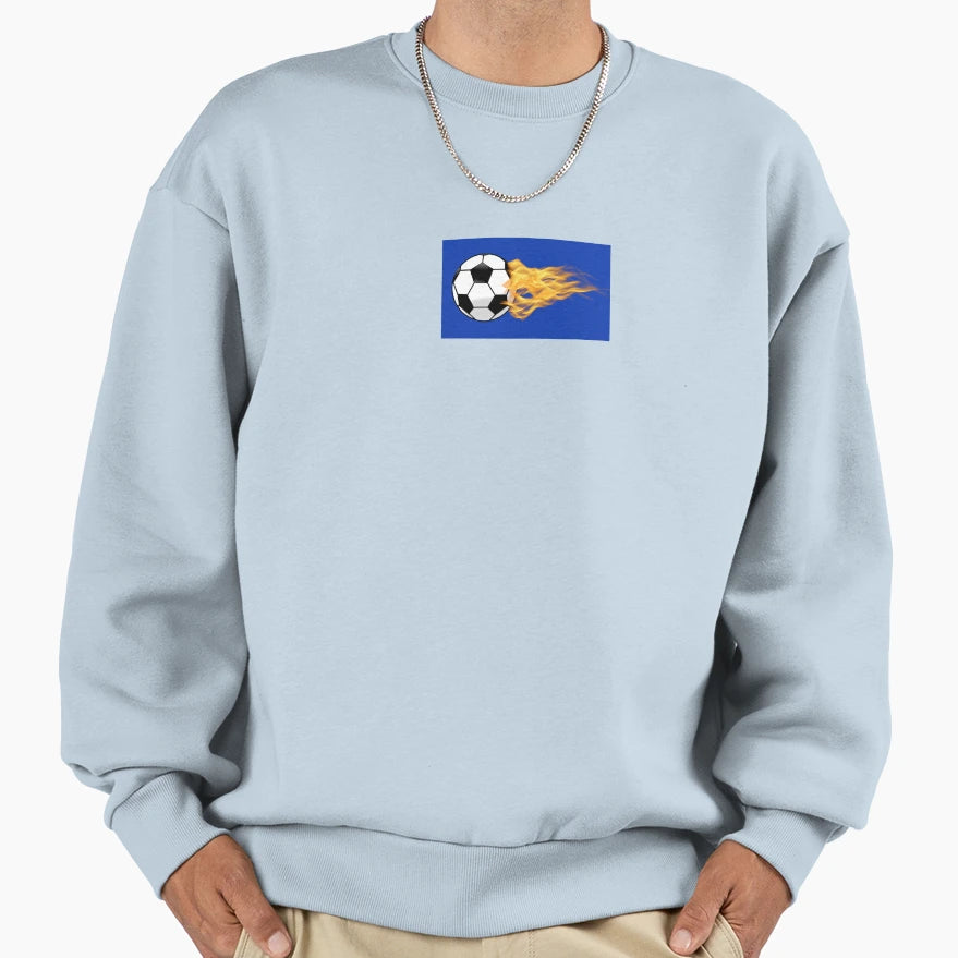 Soccer Ball Fire Sweatshirt - Trendy Graphic for Adults - T-Shirt, Sweatshirt, Hoodie