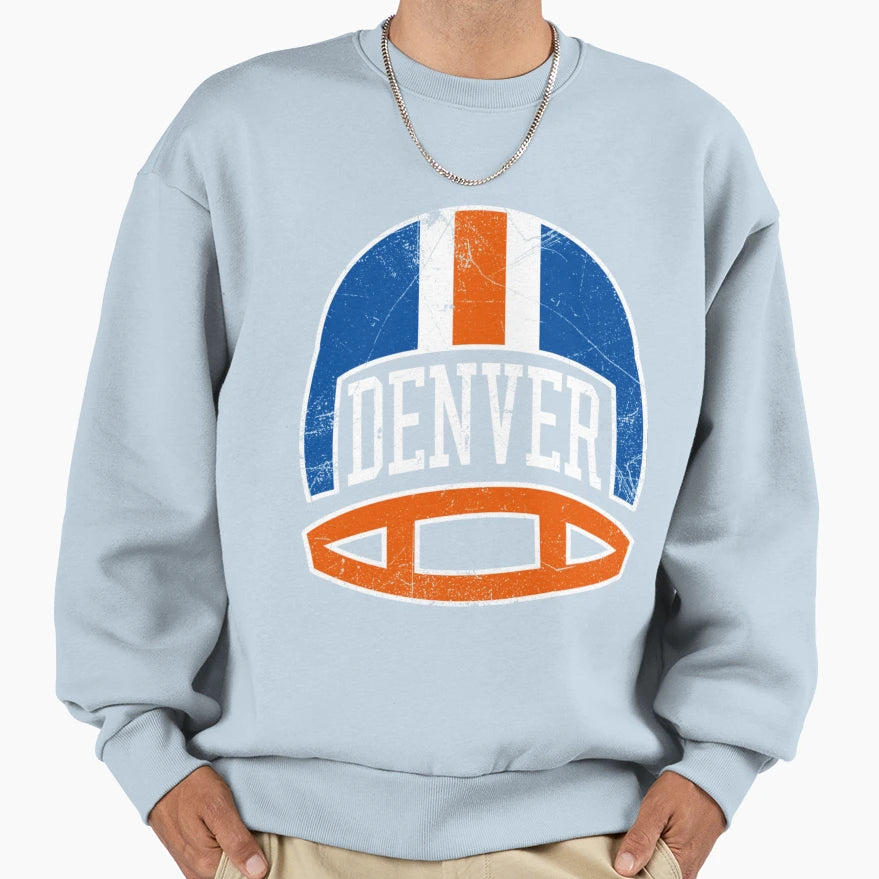 Denver Helmet Blue T-Shirt - Unique Graphic Unisex - T-Shirt, Sweatshirt, Hoodie