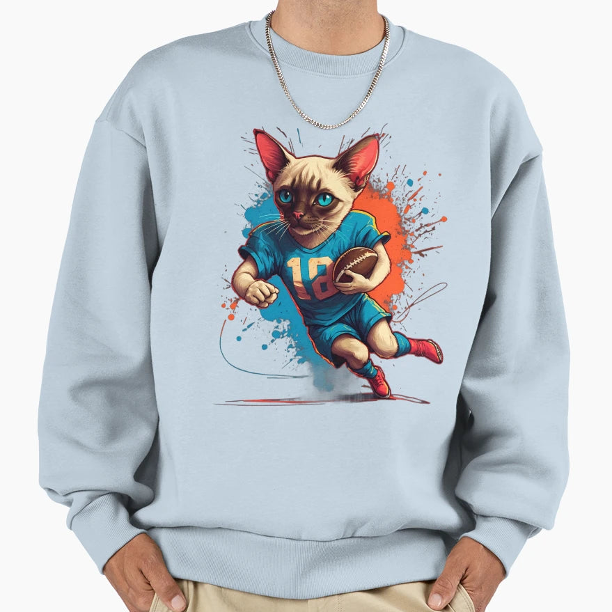 Siamese Cat Playing American Sweatshirt - Casual Everyday Wear for Adults - T-Shirt, Sweatshirt, Hoodie