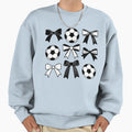Black And White Soccer And Bow Icon Sweatshirt - Graphic Print for Adults - T-Shirt, Sweatshirt, Hoodie