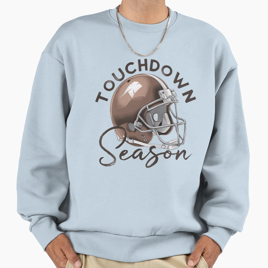 Touchdown Season Football Fan Helmet Sweatshirt - Graphic Print for Adults - T-Shirt, Sweatshirt, Hoodie