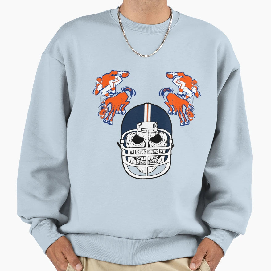 Broncos Skull Sweatshirt - Graphic Print Unisex - T-Shirt, Sweatshirt, Hoodie