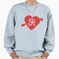 Red Heart Letter R Sweatshirt - Minimalist Print Unisex - T-Shirt, Sweatshirt, Hoodie