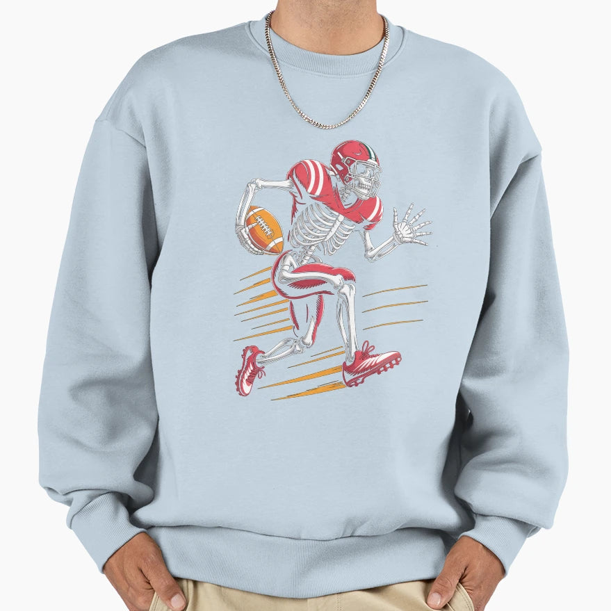 Halloween Skeleton Playing Sweatshirt - Minimalist Print for Adults - T-Shirt, Sweatshirt, Hoodie