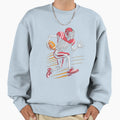 Halloween Skeleton Playing Sweatshirt - Minimalist Print for Adults - T-Shirt, Sweatshirt, Hoodie