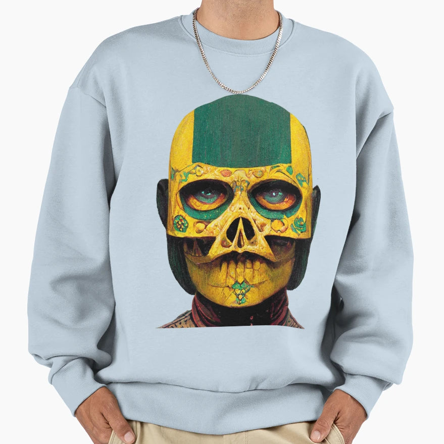 Lucha Skull Wrestler Sweatshirt - Minimalist Print Men Women - T-Shirt, Sweatshirt, Hoodie