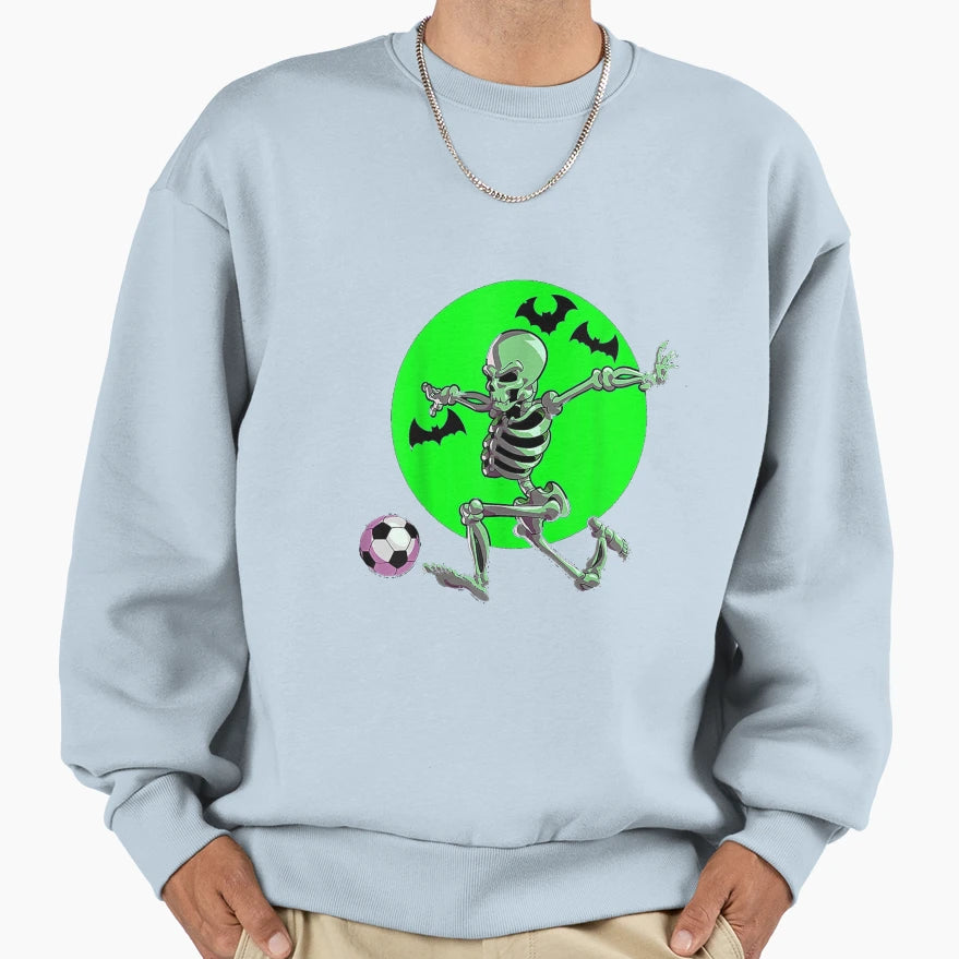 Soccer Skeleton Halloween Soccer Sweatshirt - Casual Everyday Wear Unisex - T-Shirt, Sweatshirt, Hoodie