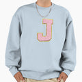 J Preppy Varsity Letter Patch Sweatshirt - Novelty Apparel for Adults - T-Shirt, Sweatshirt, Hoodie