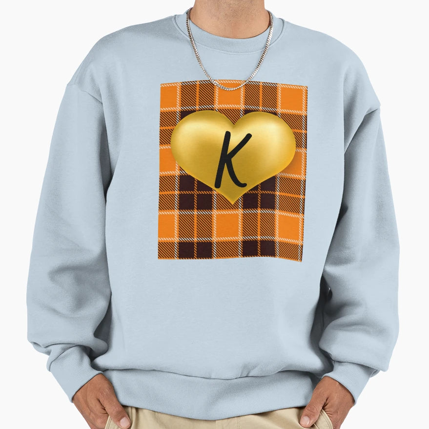 Abstract Warm Plaid Puff Gold Sweatshirt - Casual Everyday Wear Men Women - T-Shirt, Sweatshirt, Hoodie
