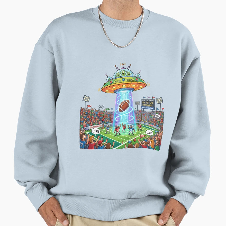 Ufo Stadium Football Cartoon Science Sweatshirt - Custom Art Print Unisex - T-Shirt, Sweatshirt, Hoodie