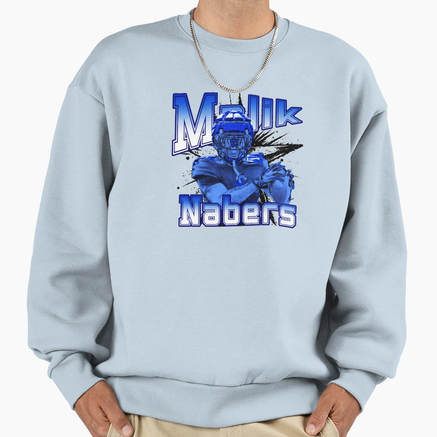 Malik Nabers Dynamic Football Sweatshirt - Custom Art Print for Adults - T-Shirt, Sweatshirt, Hoodie