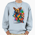 German Sheppard Dog Playing Sweatshirt - Casual Everyday Wear Men Women - T-Shirt, Sweatshirt, Hoodie