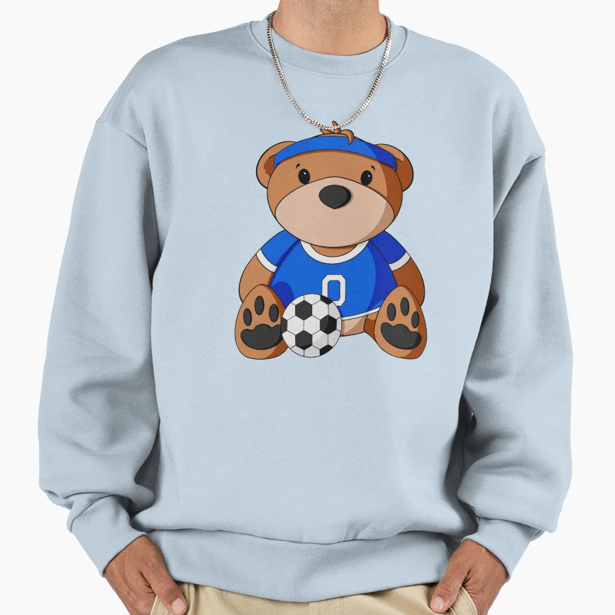 Soccer Player Teddy Bear Sweatshirt - Casual Everyday Wear Men Women - T-Shirt, Sweatshirt, Hoodie