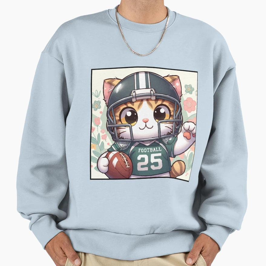 Touchdown Cat Sweatshirt - Unique Graphic Men Women - T-Shirt, Sweatshirt, Hoodie