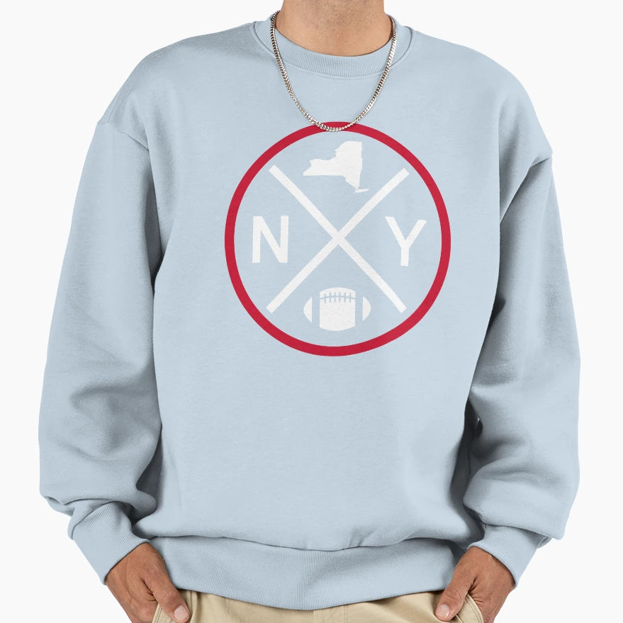 New York Football Emblem Ny Sweatshirt - Casual Everyday Wear Unisex - T-Shirt, Sweatshirt, Hoodie