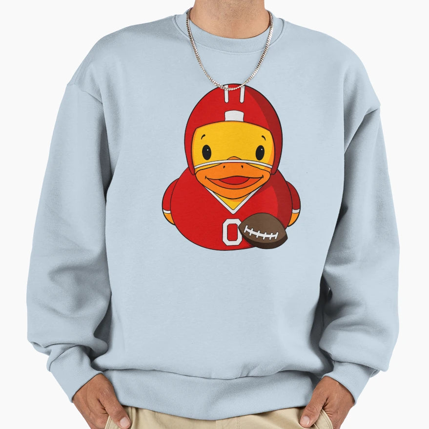 Football Player Rubber Duck Sweatshirt - Streetwear Style for Adults - T-Shirt, Sweatshirt, Hoodie